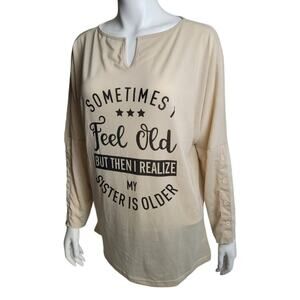 NORACORA Women's Sister Novelty Graphic T-Shirt Sz Medium Gift Loungewear Humor